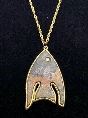 Unique GD Signed Icthys Motif  Fish Christian Statement Pendant Necklace 24"